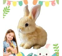 Générique Lapin Petsbor,Jouet-Lapin Petsbor,Peluche Interactive,Miymo Bunnypal,Peluche éLectrique Interactif Lapins (Marron)