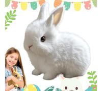 Générique Lapin Petsbor,Jouet-Lapin Petsbor,Peluche Interactive,Miymo Bunnypal,Peluche éLectrique Interactif Lapins (Blanc)