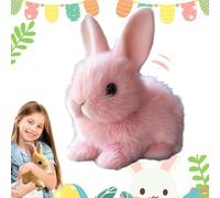 Générique Lapin Petsbor,Jouet-Lapin Petsbor,Peluche Interactive,Miymo Bunnypal,Peluche éLectrique Interactif Lapins (Rose)