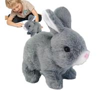 Générique Lapin Sauteur Interactif Électronique Peluche - Jouet Bébé Lapin Réaliste Marche Et Voix avec Saut | Article Ludique Éducatif Mignon pour Domicile, École, Extérieur