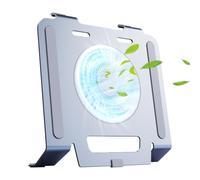 Générique Laptop Cooling Stand - Aluminum Alloy 24.2x24.8x6.5cm | 3-Speed Blue LED Fan With Ergonomic Height | Portable Notebook Heat Dissipation Riser For Desk Office Use