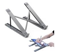 Générique Laptop Docking Station, Adjustable Tablet Stand, Multiport Adapter with Fast Charging, Cooling Support for Desktop Organization, Computer Riser, Home, Offices, Work Setup