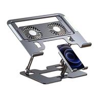 Générique Laptop Stand with Phone Holder - 5 Height Adjustable Cooling Mount, Tablet Cooling Mount for Office Bedroom Home, Reading Study Meeting Classroom, Desk Device Support Use