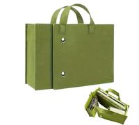 Générique Laptop Tote Bag - Foldable Green Felt Work Bag with Compartment | Office Handbag Organizer Travel Briefcase | Backpack with Zip Closure for Women Teacher Nurse School College Daily Dorm