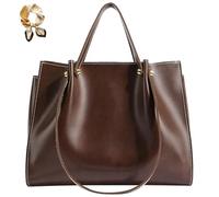 Générique Large Capacity Faux Leather Satchel Handbag,Slouchy Work Tote Bag for Women,Fall Winter Purse Shoulder Bag with Zipper