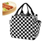 Générique Large Capacity Lunch Box, Portable Reusable Corduroy Tote, 10x8 Inches Insulated Meal Bag, Premium Textured Fabric, Modern Aesthetic with Green Finish, Work Gear for Women and Men