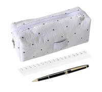 Générique Large Capacity Pencil Pouch, Dot Print Stationery Pen Case | School Supplies Storage Pouch for Girls, Women, College, Home, Office & Travel