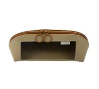 Générique Large Capacity Stationery, Leather Clear Organizer, 9.25x3.15x3.35 inches Pencil Case, Zipper Storage Pouch, Container for Scissors Rulers Erasers Notes, School and Work