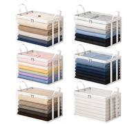 Générique Large Heavy Duty Thick Plastic Clear Storage Bag with Hinged Lid and Handles for Clothes, PVC Storage Box Clear Storage Containers with Zipper, Stackable Foldable Moving Tote (6-pack white)