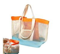 Générique Large Mesh Beach, Durable Tote with Compartment, 20-Inch Summer Vacation with Lightweight Straps, Breathable Polyester Mesh Tote with Inner Pocket, Travel and Pool with Spacious Design