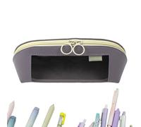 Générique Large Pencil Case, Leather Clear Organizer, Spacious Zipper Storage Pouch Scissors, Rulers, Erasers, Notes, High-Capacity Stationery Organizer for Office, School, Craft Supplies