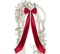 Générique Large Satin Bow 75x18 inch Satin Elegant Reusable Long Streamers | Big Bow Decor for Festive Table Porch Wedding Arch Christmas Tree Fireplace Stand