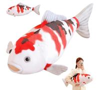 Générique Large Size Realistic Koi Fish Stuffed Animal Pillow,Cute Big Soft Carp Stuffed Toy Cushion,Fun Lifelike Fish Plush Toy Washable Pillow for Home Decor and Birthday Gifts