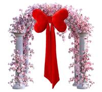 Générique Large Velvet Bow | Seasonal Wall Decoration | Valentine's Day Decorations,for Wedding Front Door Wall Mantel Staircase Porch Garden Fence Living Room Study Bedroom Birthdays