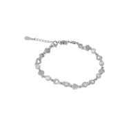 Générique Largeur Et Naturelle En Perlé Bijoux été 2024 avec un sentiment de Rose Breloques Mm Bracelet (Silver, One Size)