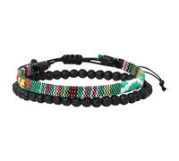Générique Largeur Largeur Lune Anneaux Bohemia Handmade Weave Bead Beach Festival Bracelet Réglable Ensemble De 2 Hommes Femmes Accessoires Couleurs Inoxydable Précieuses Bijoux (M, One Size)