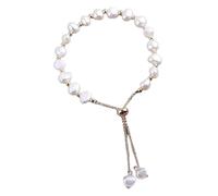 Générique Largeur Perles Acier Anneaux Bracelet For Women Jade Bead Bracelet For Her Him Élastique Bracelet Bracelet Plusieurs Anneaux (White, One Size)