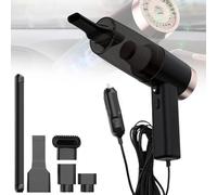 Générique Last Gear Vacuum, Last Gear Car Vacuum, Car Vacuum Cleaner Powerful Mini, 3 in 1 High Power Portable Rechargeable Vacuum Cleaner with Three Head, Aromatherapy, LED Light (Black)