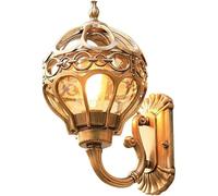 Générique LAUMZX Applique murale extérieure ronde de style ferme moderne, applique murale rustique noire à col de cygne, en verre transparent étanche, idéale for terrasse ou couloir.(Gold)