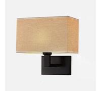 Générique LAUMZX Applique murale moderne dorée, applique rectangulaire avec abat-jour en tissu de lin, luminaire d'intérieur for chambre à coucher, chevet, salon et couloir(Dark,Brown shade)