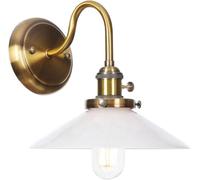 Générique LAUMZX Applique murale plissée blanche vintage, éclairage mural à col de cygne doré, rétro style céramique festonné for chambre coucher, chevet, salle bain, vanité(White)