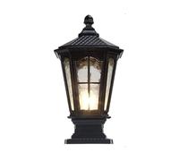 Générique LAUMZX Lampadaire extérieur antirouille, lanterne de pilier en verre style campagnard américain, lampe colonne extérieure étanche for jardin villa, arrière-cour et patio(Black)