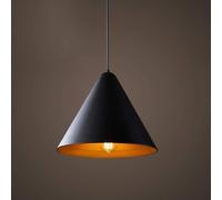 Générique LAUMZX Luminaire suspendu industriel moderne, lampe suspendue à cône noir mat, cordon réglable, plafonnier du milieu du siècle for îlot de cuisine, salle à manger, bar, base E26