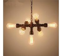 Générique LAUMZX Lustre industriel style steampunk, plafonnier vintage à 7 lumières avec culot E27, ampoule Edison rustique for salle à manger, cuisine et salon.