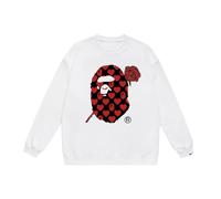 Générique L'automne Et l'hiver Unisex Loose-Fit Hoodie - Trendy Simplistic Monkey Avatar Cartoon Print, Jeunesse Style Pullover À Capuche Doublé en Polaire-Color-2||s