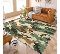 Générique Lavable Machine Doux Pelucheux Antidérapant Tapis 3D Camouflage ThèMe Poils Courts Tapis Imprimé 60x90 cm Vert Militaire pour Salon Chambre Couloir et Salle Entrée Paillasson Chien
