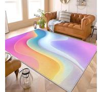 Générique Lavable Machine Doux Pelucheux Antidérapant Tapis 3D Fluide Arc-en-Ciel Poils Courts Tapis Imprimé 160x230 cm Coloré pour Salon Chambre Couloir et Salle Entrée Paillasson Chien