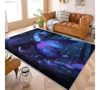 Générique Lavable Machine Doux Pelucheux Antidérapant Tapis Contes De FéEs ForêTs Papillons Poils Courts Tapis imprimé 160x230 cm Violet Our Salon Chambre Couloir et Salle Manger Confortable et sûr！