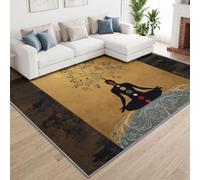 Générique Lavable Machine Tapis Mystique Abstrait Dessous antidérapant, Méditation du Lotus gemmes de canopée d'arbres Tapis Pile Courte 200 x 300 cm pour Salon Salle à Manger Chambre Cuisine Entrée