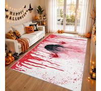 Générique Lavable Tapis Empreinte de Main Ensanglantée Interieur 50x80 cm | Tapis Salon Halloween Fantômes Horreur, Chambre, Cuisine, Moquette Motif Antidérapant, Poil Ras, Doux QAZ73