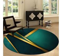 Générique Lavable Tapis Rond 120 cm, Géométrie Abstraite Marbre Motif Doux Antidérapant Tapis à Poils Courts Luxe Moderne Flanelle pour Chambre Salon Cuisine Bureau Décorations