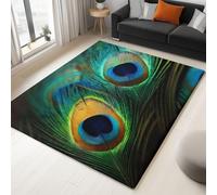 Générique Lavable Tapis Salon Chambre 160 x 230cm - Tapis à Poils Courts, a Poil Ras, Plumes de Paon Doux et Moelleux - Entrée Intérieure Cuisine Moquette Salle de Sejour