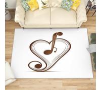 Générique Lavables Tapis de Salon Mots d'amour Romantiques, 120x180 cm Entretien Facile Intérieur Moquette - Blanc Grande Tapis Poils Ras Antidérapant pour Chambre d'enfant et Adulte