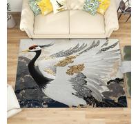 Générique Lavables Tapis de Salon Relief Animalier de Grue, 160x230 cm Entretien Facile Intérieur Moquette - Multicolore Grande Tapis Poils Ras Antidérapant pour Chambre d'enfant et Adulte
