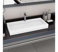 Générique Lavabo 100x46x11 cm Fonte minérale/marbre Blanc,Lavabos,22.6KG-144066