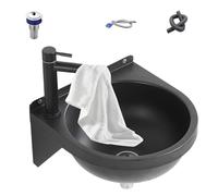 Générique Lavabo - Acier Inoxydable 32x32x15cm | Meuble de Salle de Bain | Armoire d'évier sur Pied avec Portes à Fermeture Douce - Céramique, pour la Maison, Les Toilettes, la buanderie