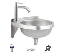 Générique Lavabo - Acier Inoxydable 32x32x15cm | Meuble de Salle de Bain | Armoire d'évier sur Pied avec Portes à Fermeture Douce - Céramique, pour la Maison, Les Toilettes, la buanderie