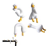 Générique Lazy Duck Computer Decoration, 4pcs 3D Craft Figurine Computer Decors, Desk Adorable Duck Ornaments, for Office Monitor Car Dashboard Accessories (#A)