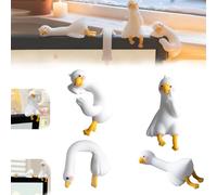 Générique Lazy Duck Mini Desk Ornament,Lazy Duck Computer Decoration,Cute Mini-Resin Gooses Figurines Desktop Accessories for Office Car Dashboard Indoor Festival Decor (White)
