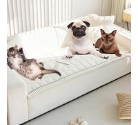 Générique Lazy Soft Flannel Breathable PetMats Non-Slip Couch Cover, Sofa Blanket Bolster Dog Mat Couch Cover, Suitable for All Pets with Washable Covered (White,60 * 90cm(23.6 * 35.4in))