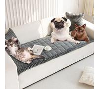 Générique Lazy Soft Flannel Breathable PetMats Non-Slip Couch Cover, Sofa Blanket Bolster Dog Mat Couch Cover, Suitable for All Pets with Washable Covered (Gray,60 * 90cm(23.6 * 35.4in))