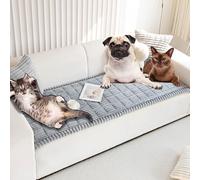 Générique Lazy Soft Flannel Breathable PetMats Non-Slip Couch Cover, Sofa Blanket Bolster Dog Mat Couch Cover, Suitable for All Pets with Washable Covered (Gray 2,60 * 150cm(23.6 * 59in))