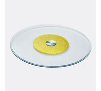 Générique Lazy Susan En Verre Plaque De Service Rotatif, Plateau Rotatif De Table 70 80 90 100cm, Plateau Tournant Transparent Multifonction(Golden Sand,90cm/35.4in)