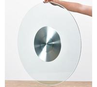 Générique Lazy Susan Transparent Plateau Tournant, Plateau Rotatif De Table Rond 60 70 80 90 100cm, Assiette De Service Rotative En Verre Trempé(90cm/35.4in)