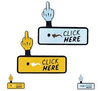 Générique Le Bouton Surprise « Cliquez Ici », Bouton Pop-up Amusant, Cadeau farceur hilarant, décoration de Bureau Amusante, Cadeaux farceurs pour collègues, Amis et fêtes (Jaune+ Bleu)