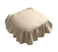 Générique Le Coussin de siège Simple en Coton à Volants avec Attaches est antidérapant et Doux, adapté aux chaises de Salle à Manger, de Bureau et de Cuisine. (Khaki, 43x45cm)